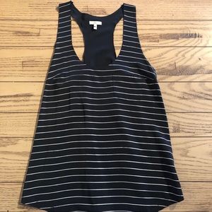 Joie black and silver stripe racerback tank